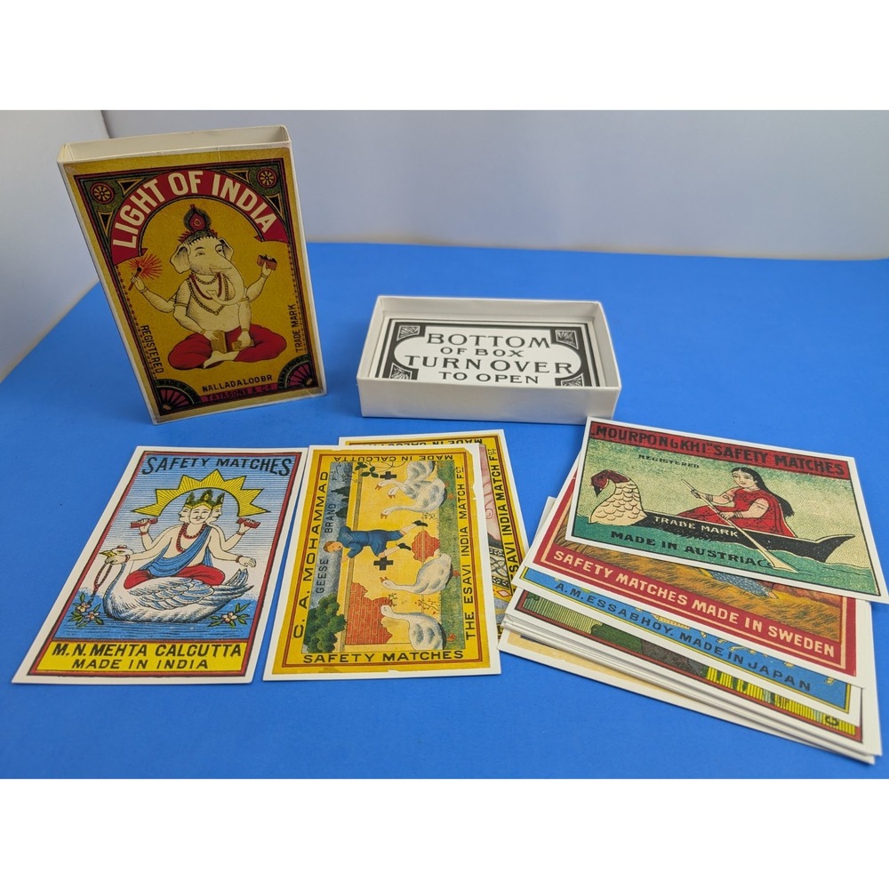 Vintage Redstone Press India Matchbox Labels Set of 20 Postcards